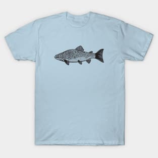 Brown Trout design - hand drawn freshwater fish art T-Shirt